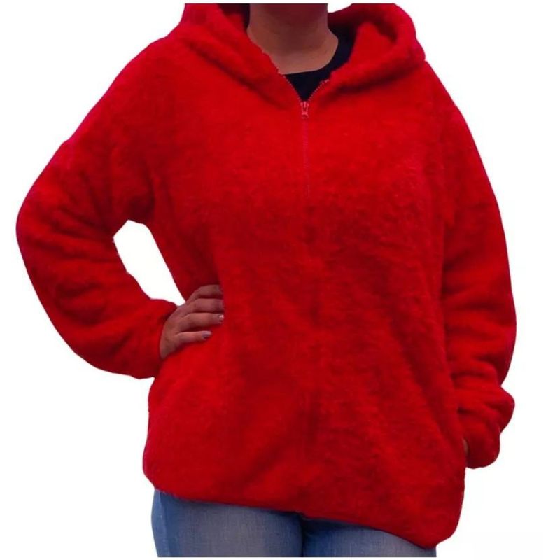 MPROPIA - Polerón Polar Corderito Peludo Mujer Invierno Colores 999