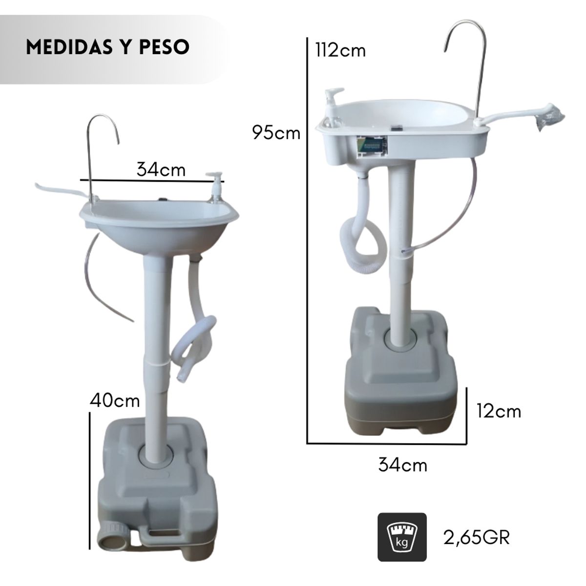 GENERICO - Lavamanos Portátil 20 L Baño Químico Camping Outdoor
