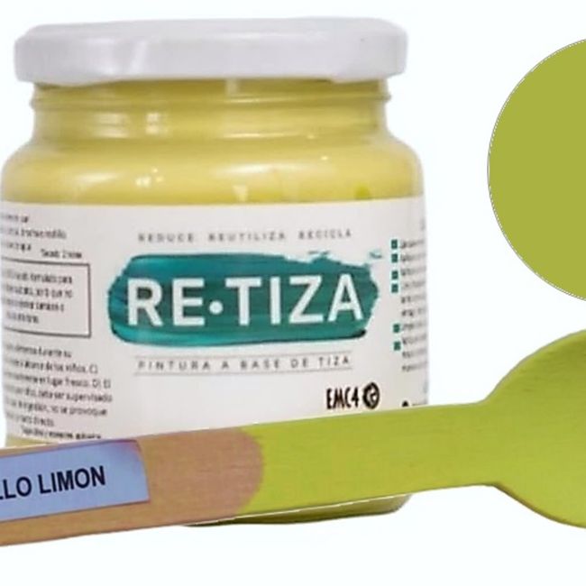 RETIZA - AMARILLO LIMON 250 grs. Pintura Tizada/Vintage al agua decorativa