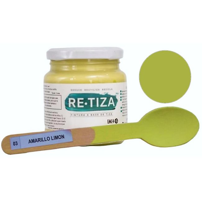 RETIZA - AMARILLO LIMON 250 grs. Pintura Tizada/Vintage al agua decorativa