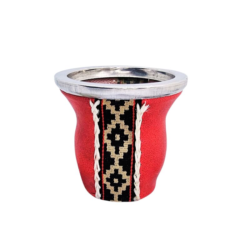 COSAS NUESTRAS - Mate Vidrio templado Eco cuero rojo