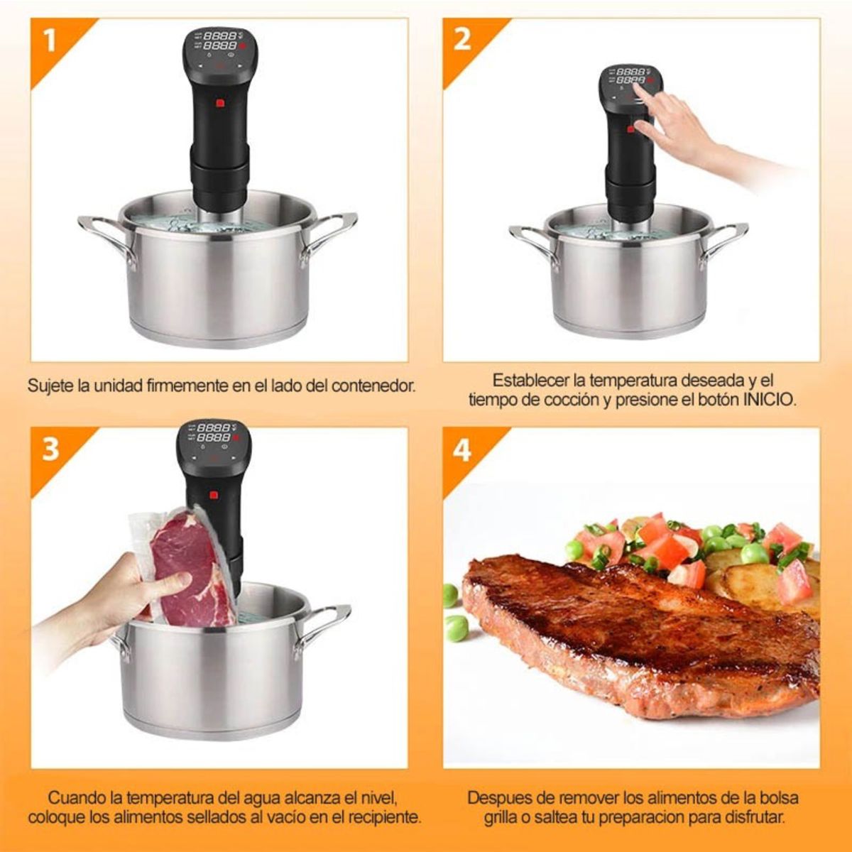 IMAHE - Olla 11 Lts Con Tapa Para Sousvide IMAHE