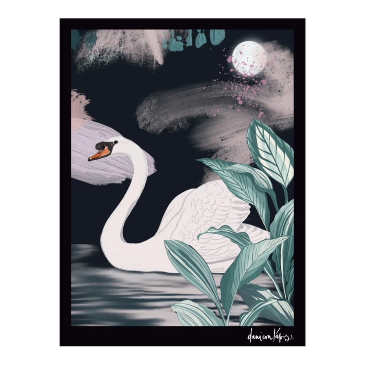 ARTE CONSENTIDO - Pintura por números Cisne by Daniconlápiz 30×40 bastidor