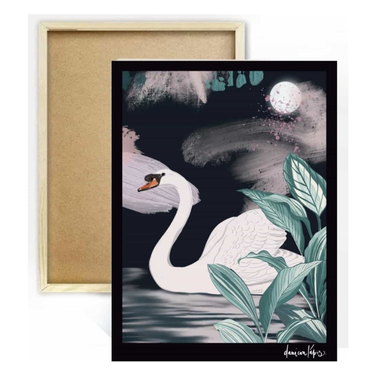 ARTE CONSENTIDO - Pintura por números Cisne by Daniconlápiz 30×40 bastidor