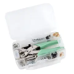 GENERICO - Kit remachadora para ojetillos metálicos mas 160 ojetillos