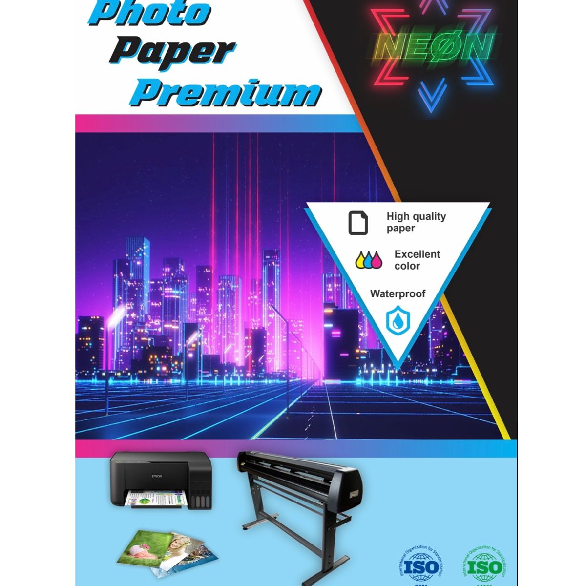 NEON - Papel Fotográfico Antioxido 230 Gramos Matte A4 50 Hojas