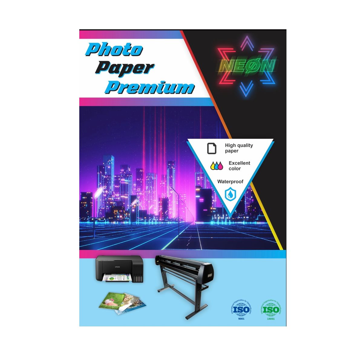 NEON - Papel Fotográfico Antioxido 230 Gramos Matte A4 50 Hojas