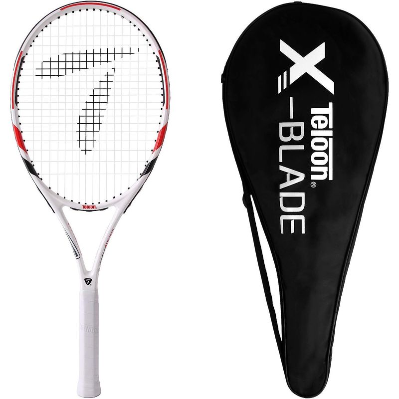 TELOON - Raqueta Tenis Adulto Aluminio Color Blanco-Rojo
