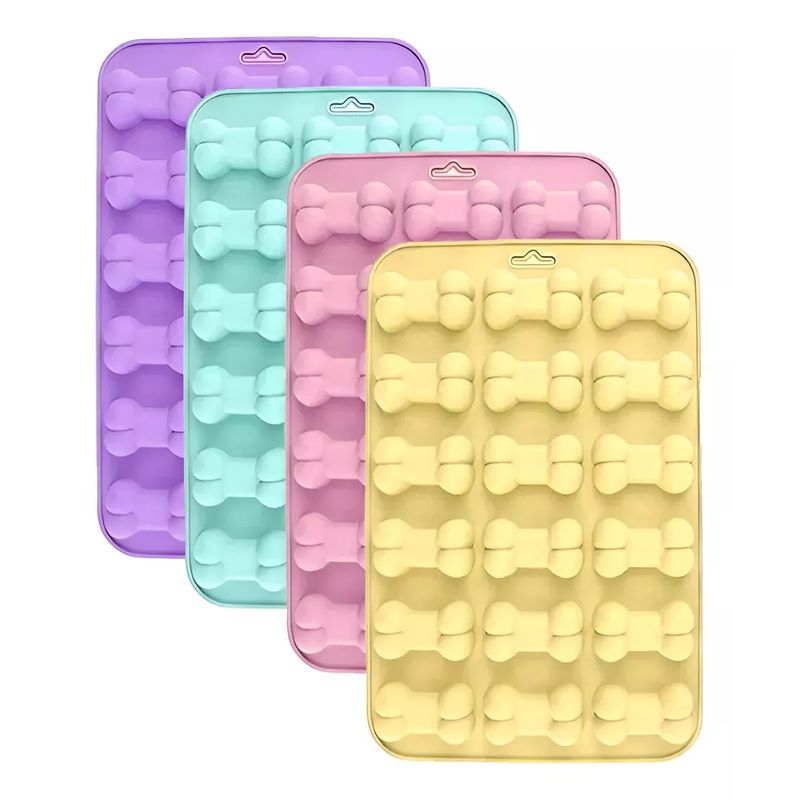 Pasteleria - Pack X4 Molde De Silicona Moldes Silicona Moldes Huesito 18c