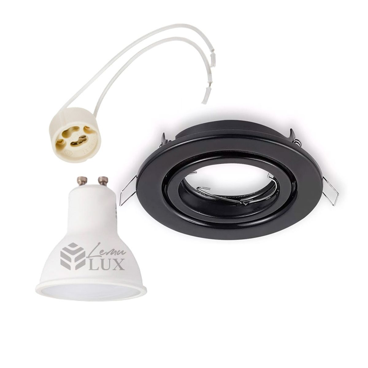 GENERICO - Focos LED Embutido Dirigible Porta GU10 negro Frio