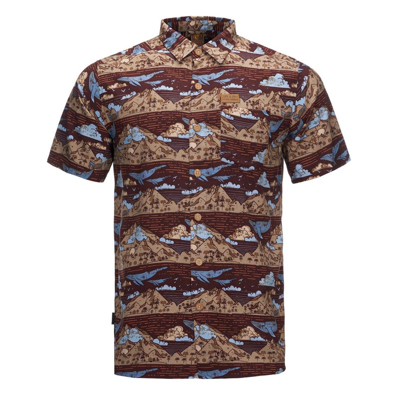 HAKA HONU - Camisa Hombre Anameizon Burdeo Haka Honu