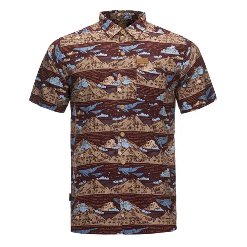 HAKA HONU - Camisa Hombre Anameizon Burdeo
