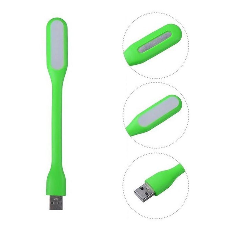 GEN - 3x Luz Led Mini Portatil Usb Flexible Lampara Usb Led Color - Verde
