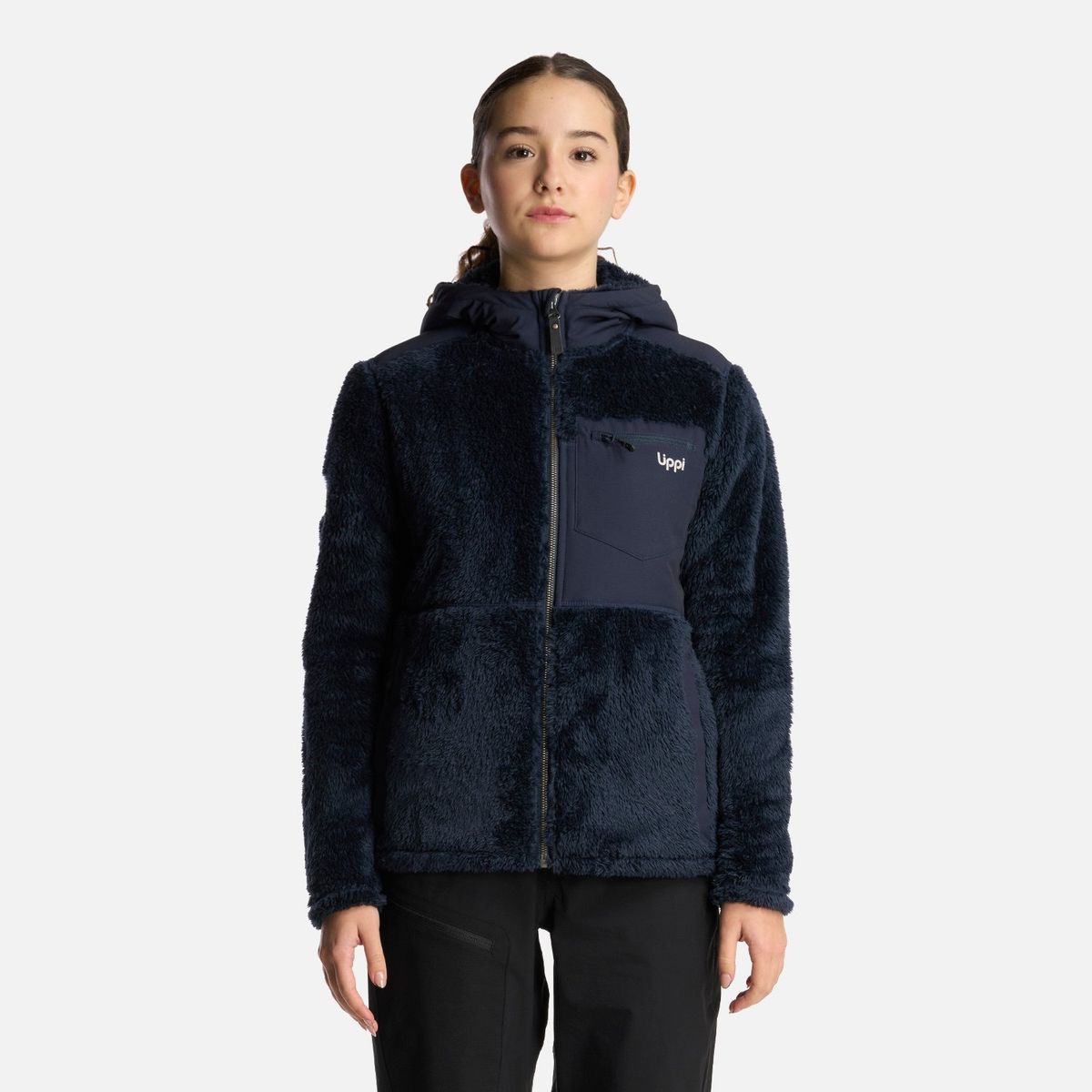 LIPPI - Chaqueta Teen Girl Bear Shaggy-Pro Hoody Jacket Azul Marino Lippi