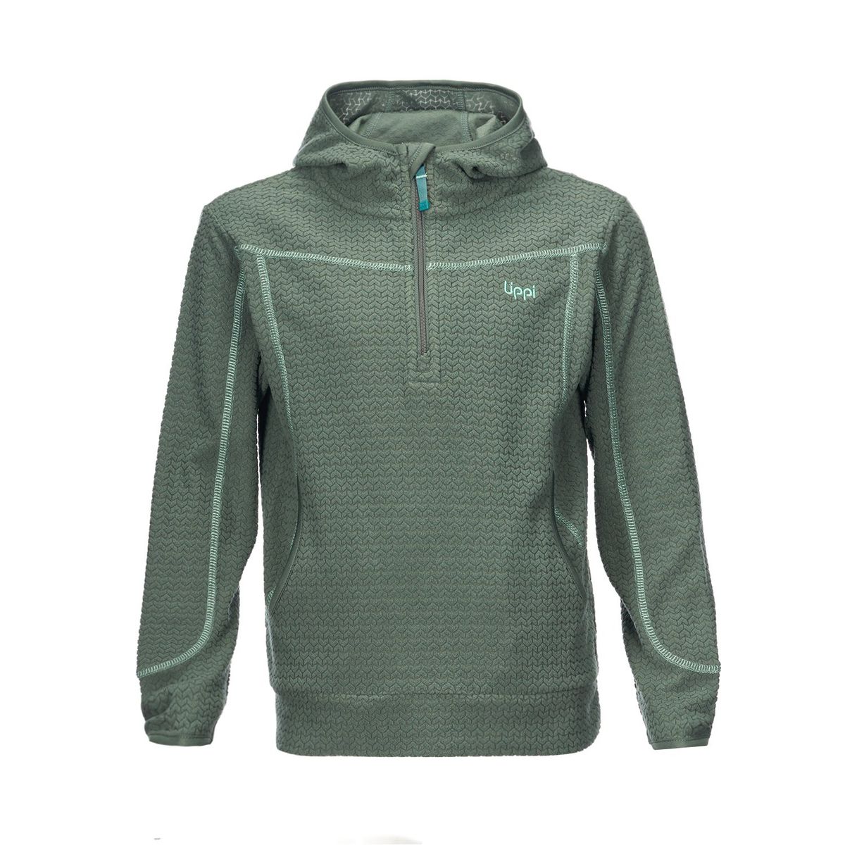 LIPPI - Poleron Niña Saltamontes Nano-F 14 Zip Hoody Verde Grisaceo Lippi