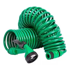 GENERICO - Manguera 15 Mts Espiral Expandible Casa Jardin Color Verde