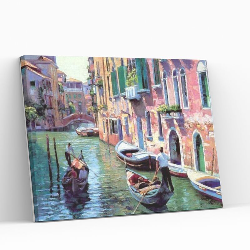 GENERICO - Diamond Painting En Bastidor Venecia - Pintura con diamantes 40x50