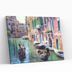 GENERICO - Diamond Painting En Bastidor Venecia - Pintura con diamantes 40x50