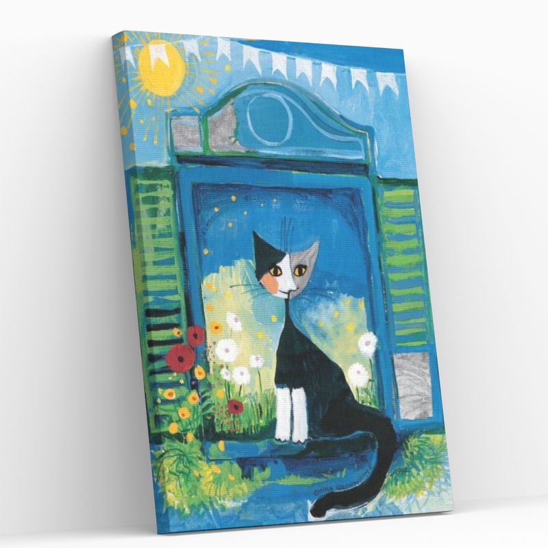 GENERICO - Pintura con números en bastidor 25x35 Gato Arte - Painting by numbers