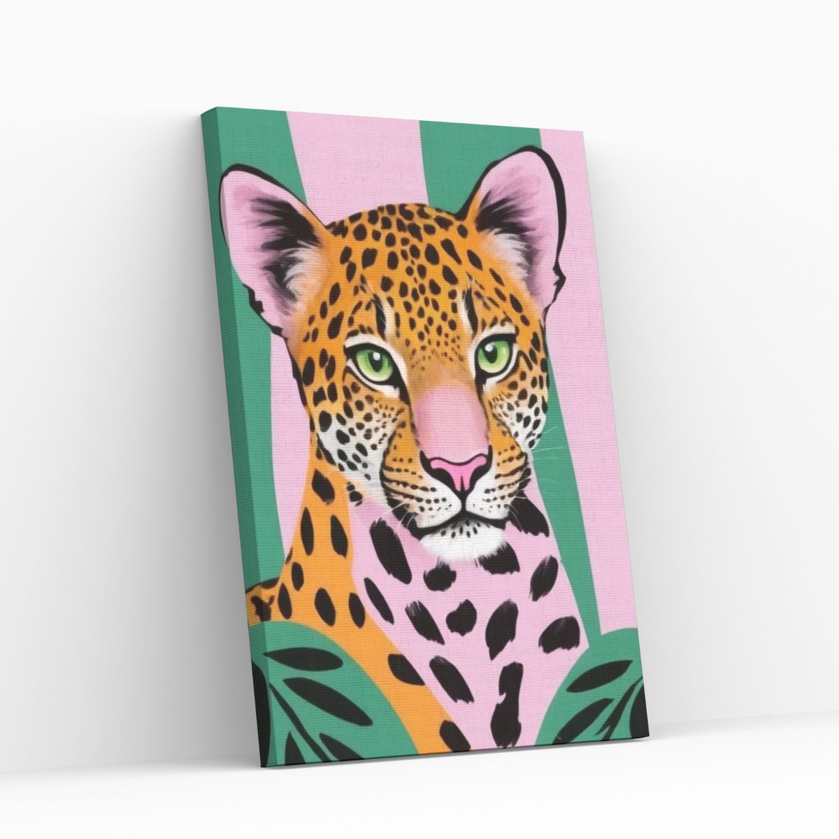 GENERICO - Pintura con diamantes Leopardo Pinky - Diamond Painting 20x30 cm