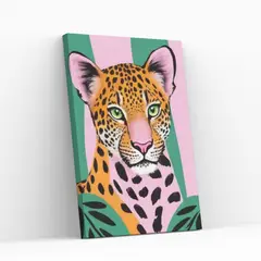 PAPAYA PROYECT - Pintura con diamantes Leopardo Pinky - Diamond Painting 20x30 cm