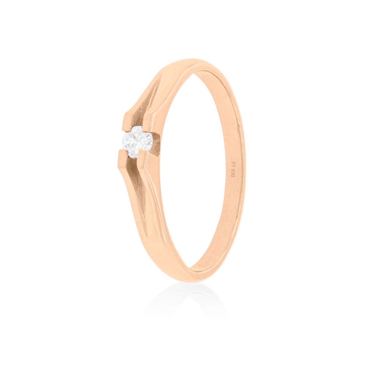 JB JOYAS BARON - Anillo Compromiso Oro Rosado 18kt  Milán 1x3ptos Diamante