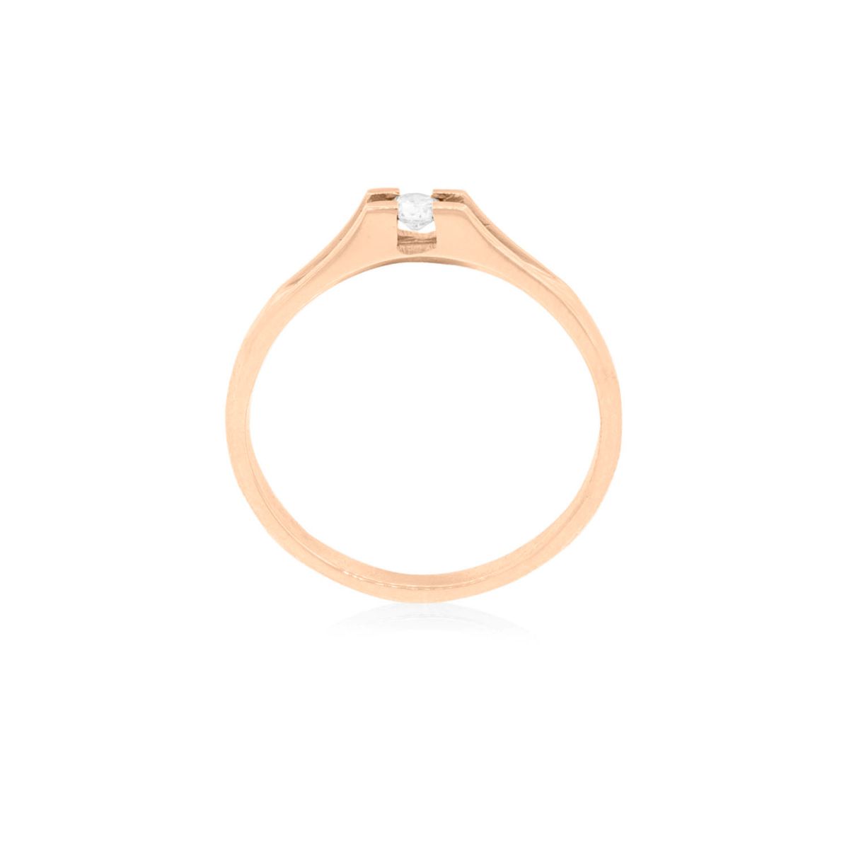 JB JOYAS BARON - Anillo Compromiso Oro Rosado 18kt  Milán 1x3ptos Diamante