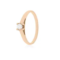 JB JOYAS BARON - Anillo Compromiso Oro Rosado 18kt Nápoles 1x3ptos Diamante