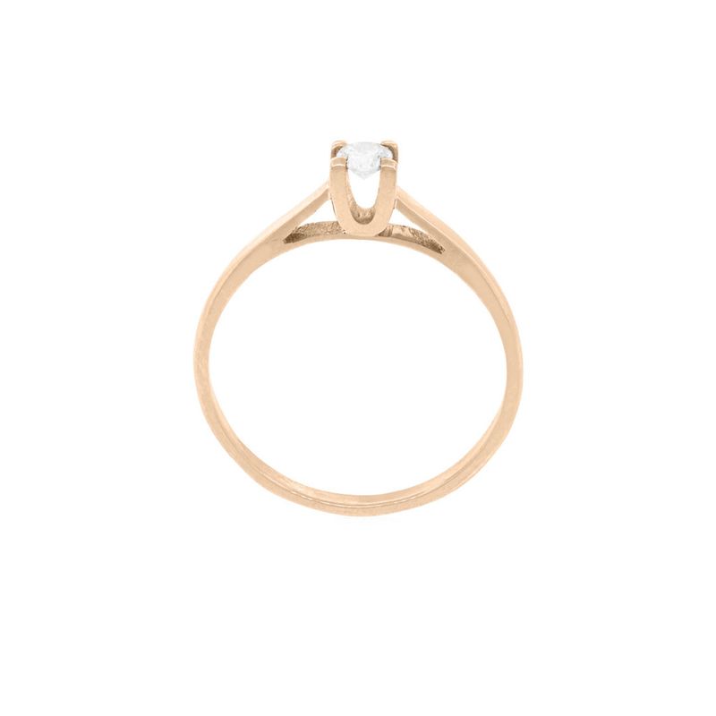 JB JOYAS BARON - Anillo Compromiso Oro Rosado 18kt  Nápoles 1x3ptos Diamante