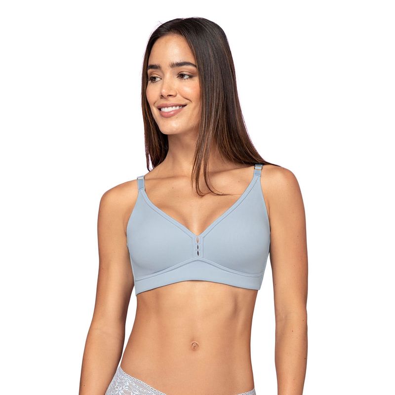 LEONISA - Sostén tipo top con abrochadura en espalda 71341 Azul Claro