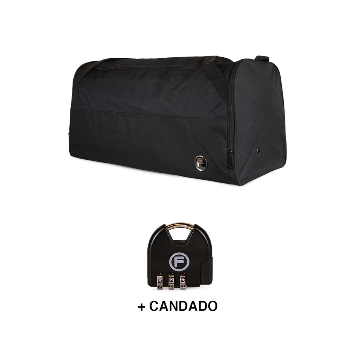 F - Bolso Eder L 144 lts negro + Candado F la Maleta de Chile