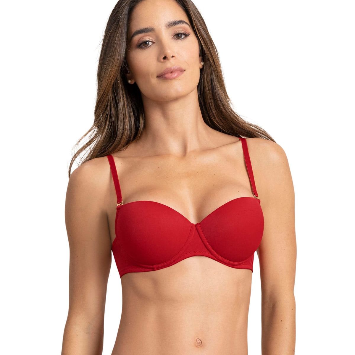LEONISA - Sostén con realce incorporado y arco 71344 Rojo Medio