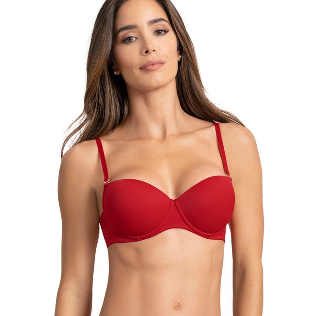 LEONISA - Sostén con realce incorporado y arco 71344 Rojo Medio