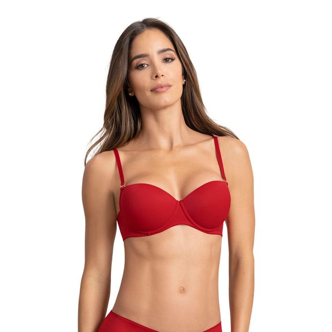 LEONISA - Sostén con realce incorporado y arco 71344 Rojo Medio