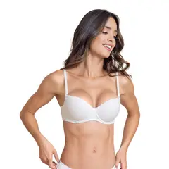 LEONISA - Sostén con realce incorporado y arco 71344 Blanco