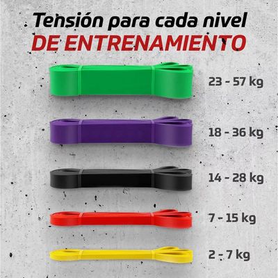 Imagen 2 del producto Pack 5 Bandas de resistencia 8-15-22-40-50MM