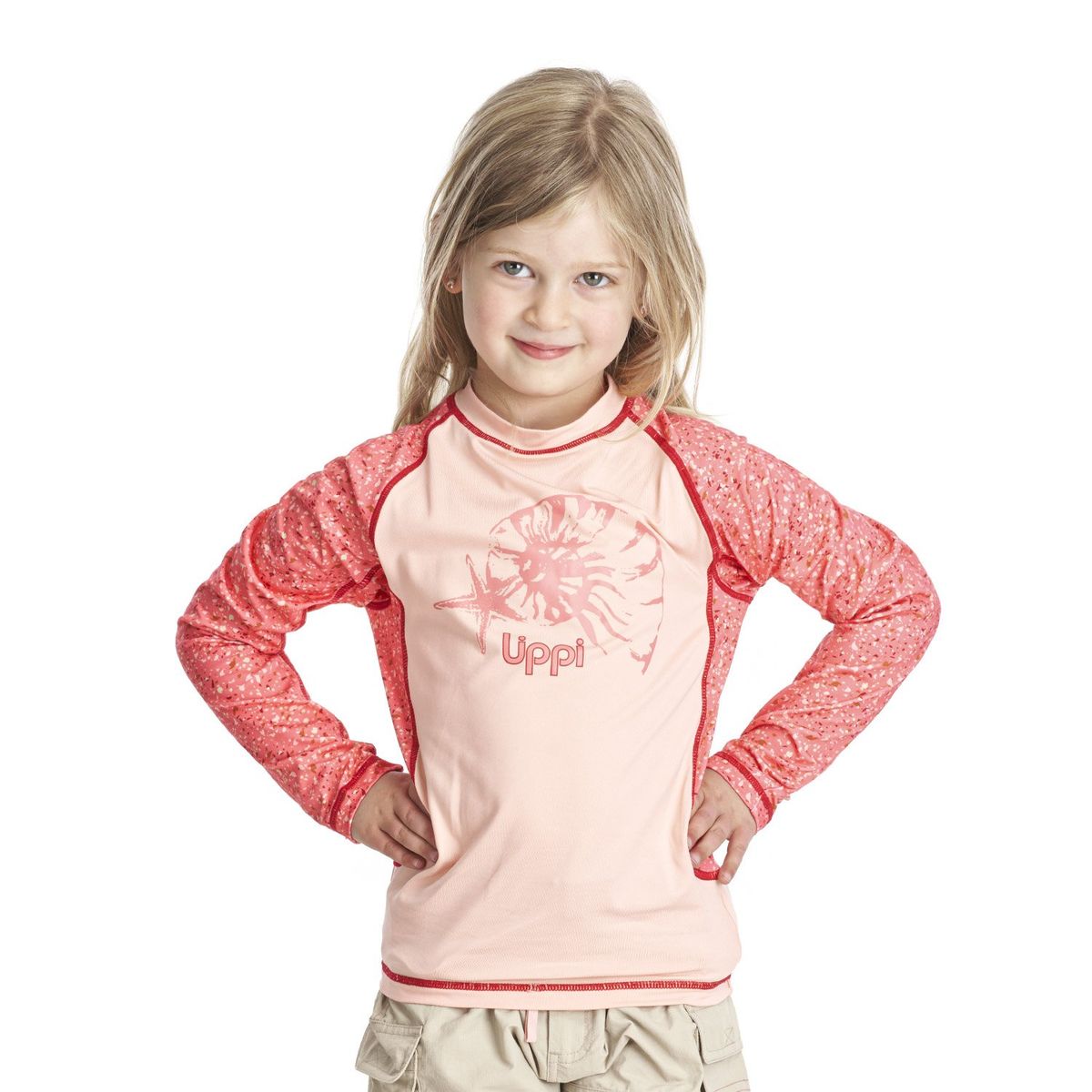 LIPPI - Traje de Baño Niña Sun Pro Long Sleeve T-Shirt Print Coral Lippi