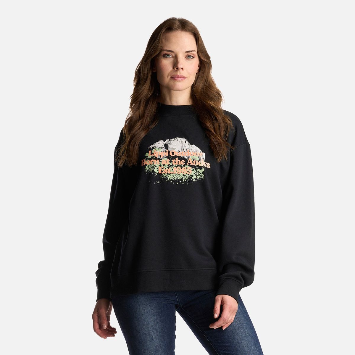 LIPPI - Poleron Mujer Insigne Crewneck Sweatshirt Front Print Negro Lippi