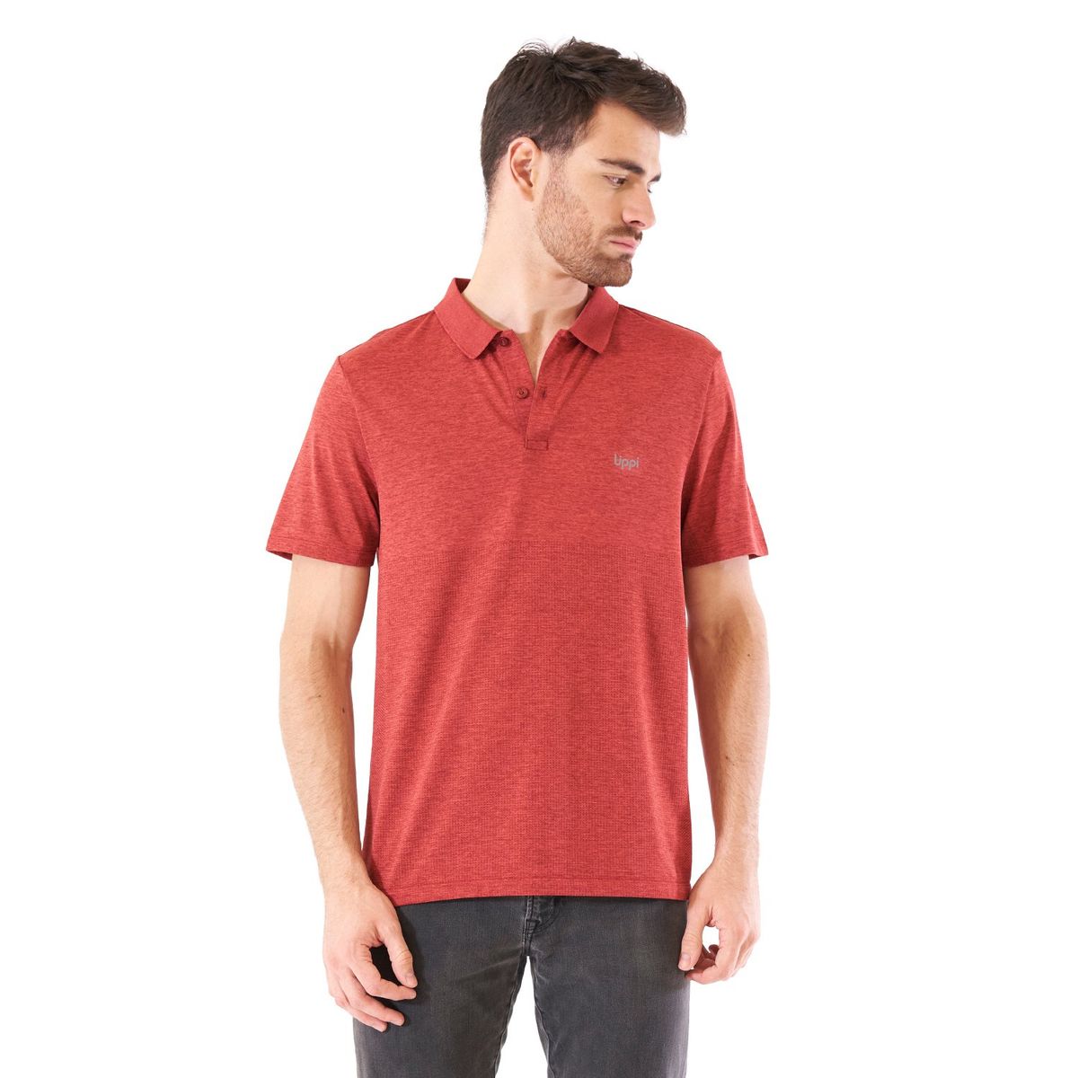 LIPPI - Polera Hombre B-Classic Seamless Polo Rojo Lippi