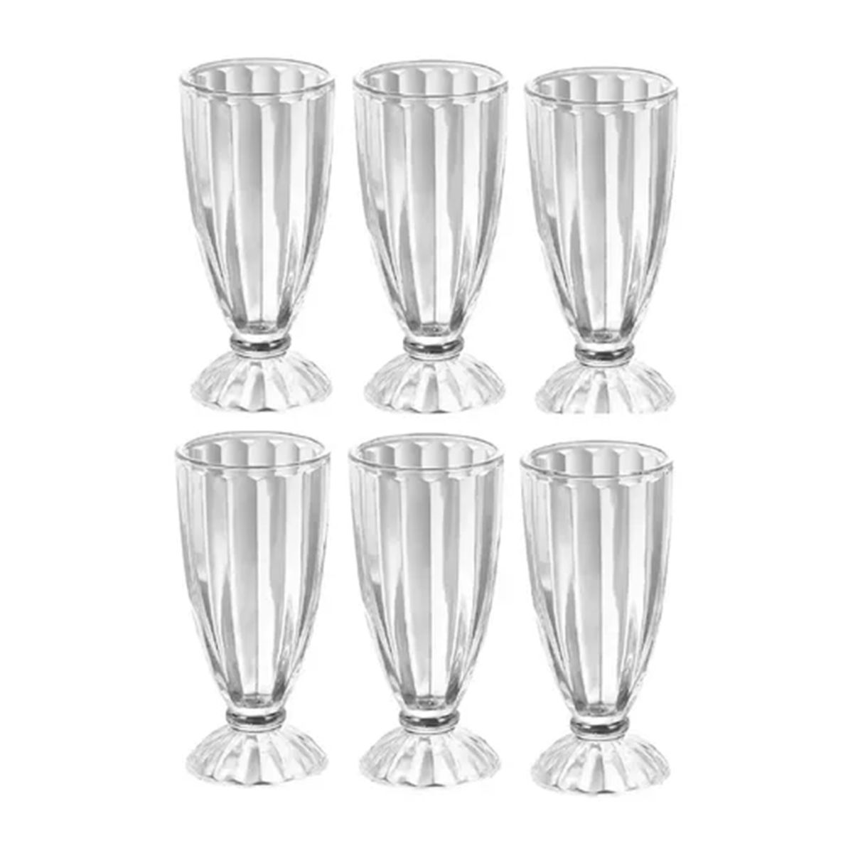 GENERICO - Set 6 Copas Helado Postre Milk Shake Malteadas