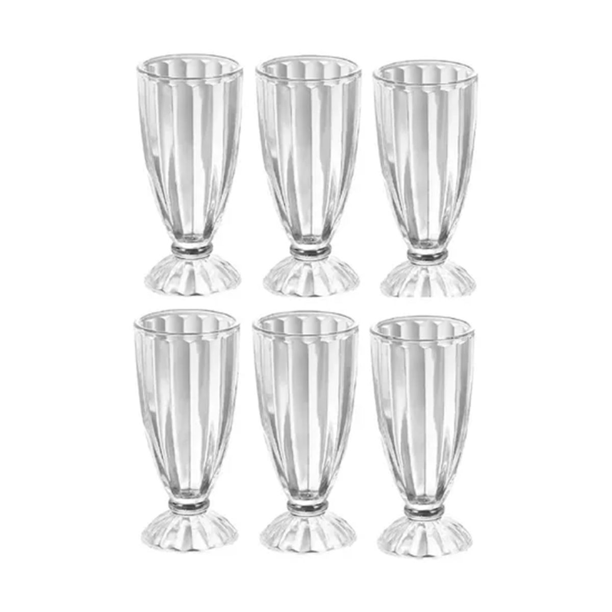 GENERICO - Set 6 Copas Helado Postre Milk Shake Malteadas