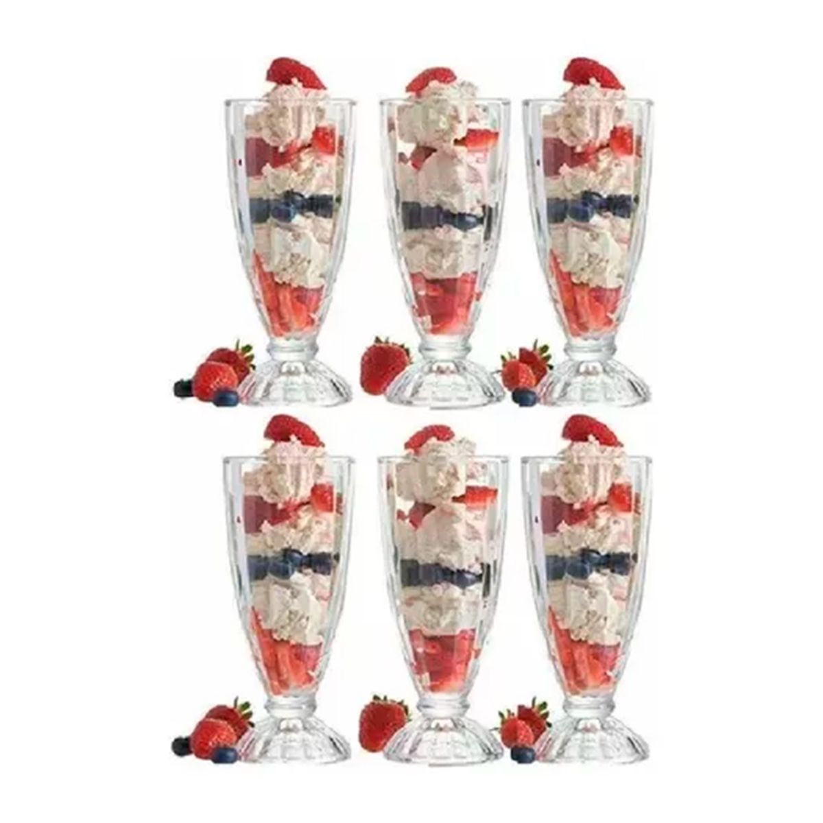 GENERICO - Set 6 Copas Helado Postre Milk Shake Malteadas