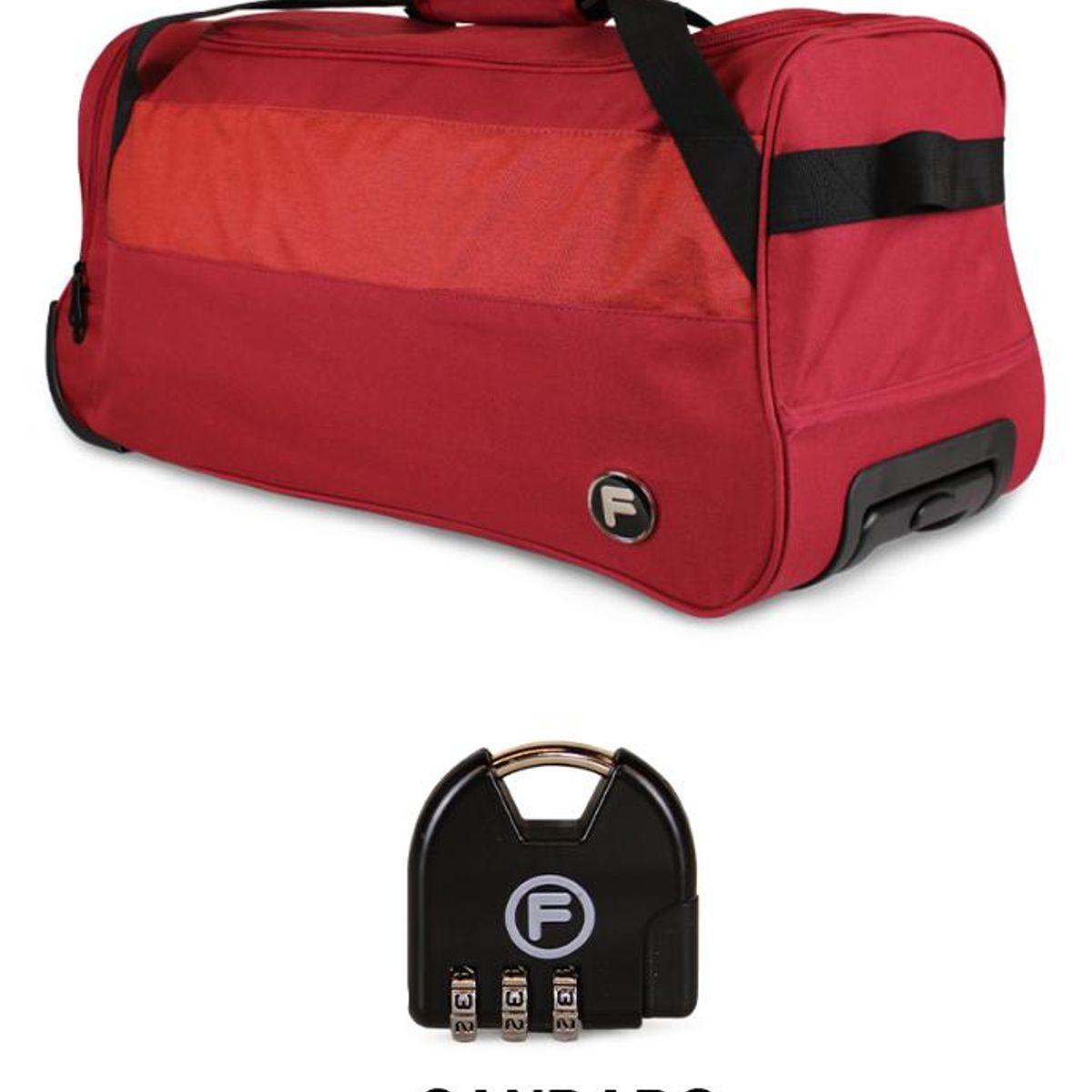 F LA MALETA DE CHILE - Bolso de viaje Kross M 89 lts rojo + Candado F la Maleta de Chile