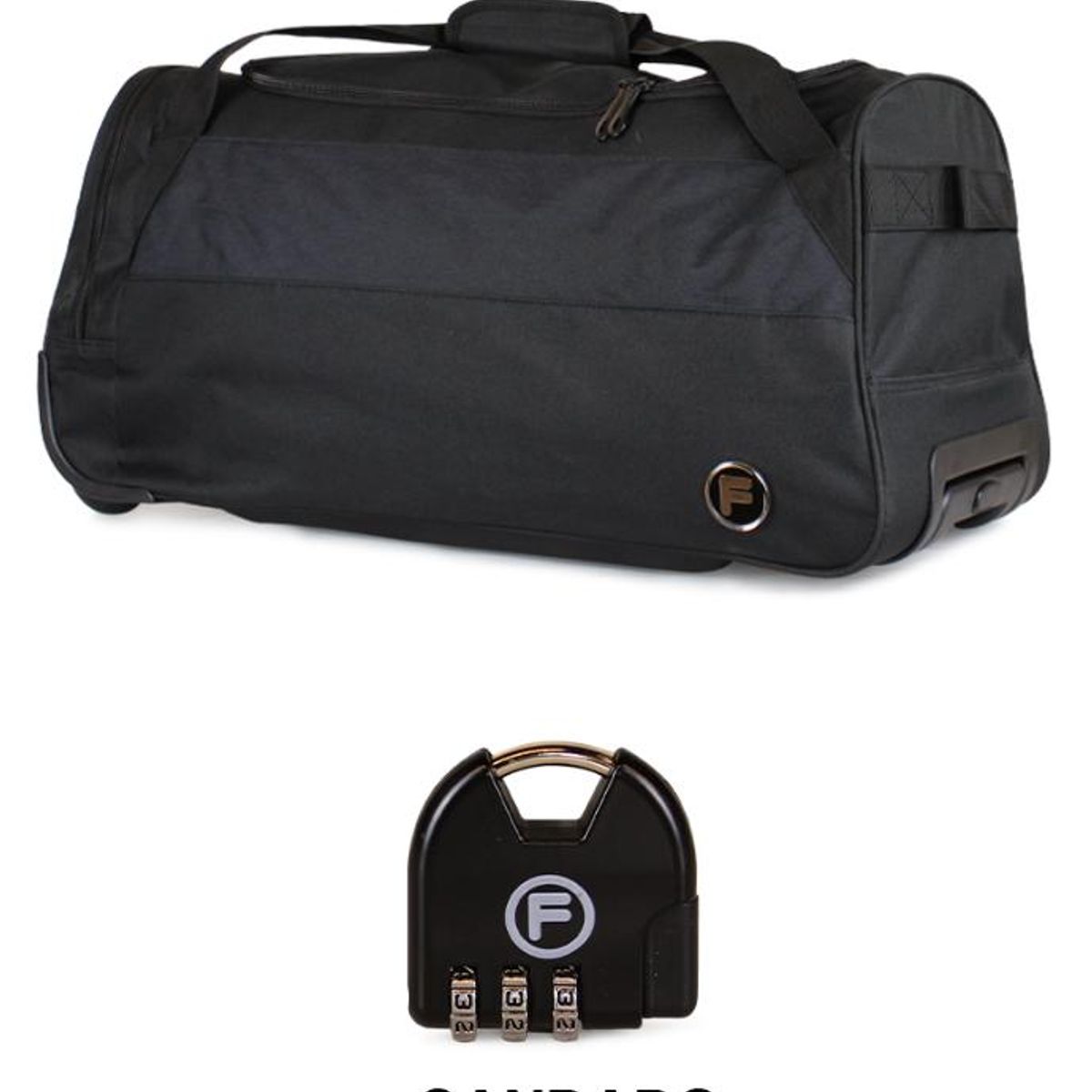 F LA MALETA DE CHILE - Bolso de viaje con ruedas Kross M 89 lts negro + Candado F