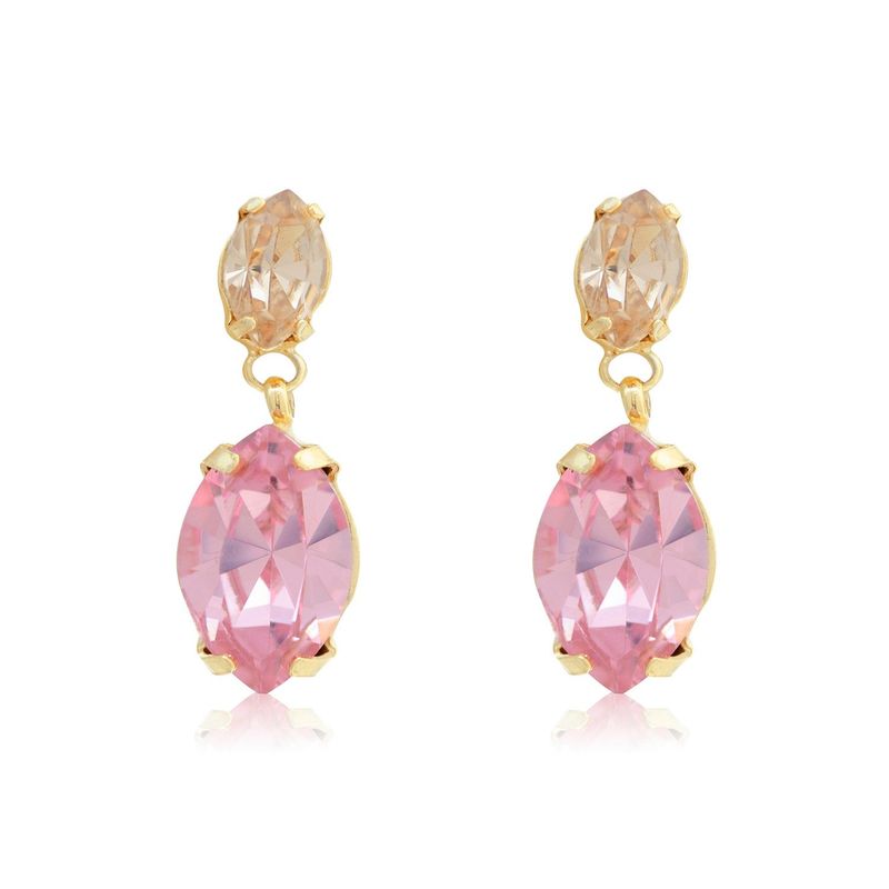JB JOYAS BARON - Aros de Plata Esterlina 925 Ovalada Rosa Francia