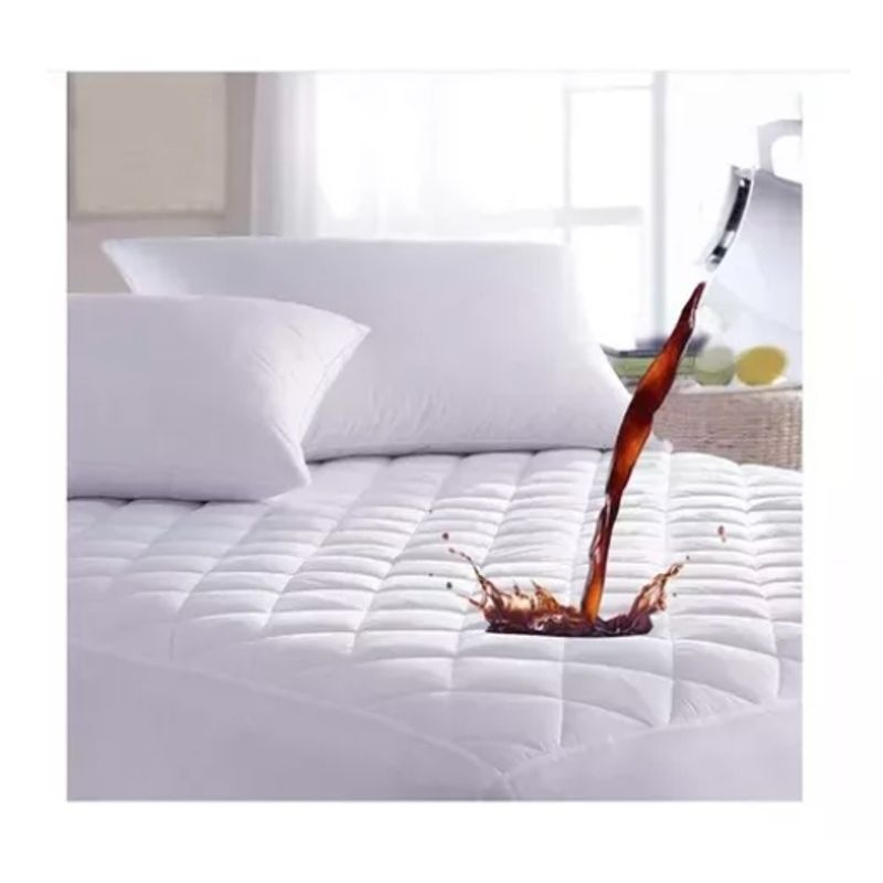 GENERICO - Cubrecolchon Impermeable 2 Plazas + Fundas