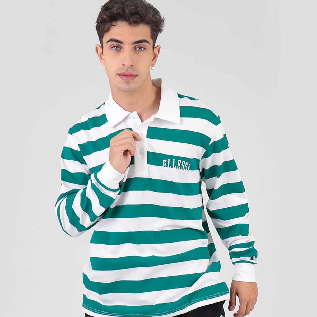 ELLESSE - POLERA HOMBRE ELLESSE BROOKS RAYAS/VERDE