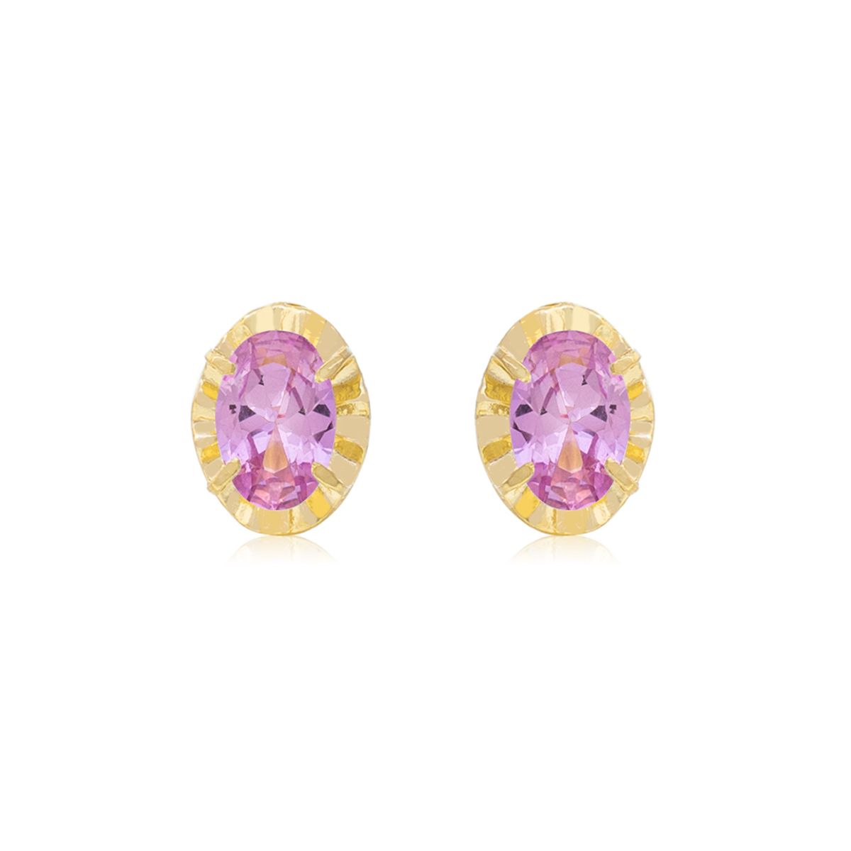 JB JOYAS BARON - Aros de Oro 18kt Ovalado Rosa de Francia 3x5