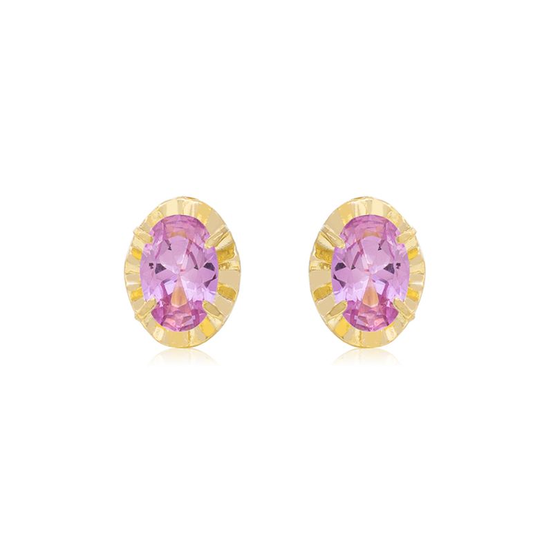 JB JOYAS BARON - Aros de Oro 18kt Ovalado Rosa de Francia 3x5