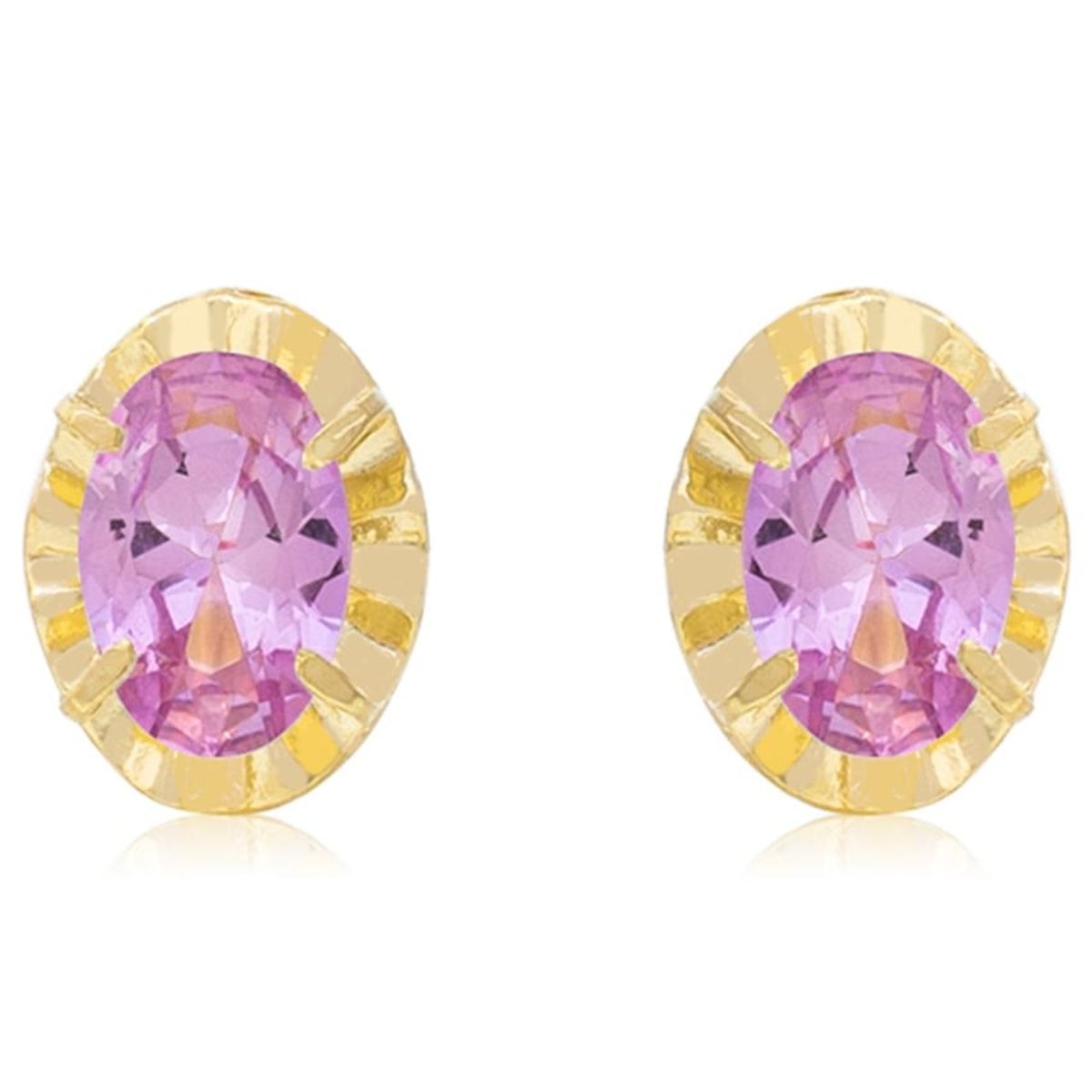 JB JOYAS BARON - Aros de Oro 18kt Ovalado Rosa de Francia 3x5